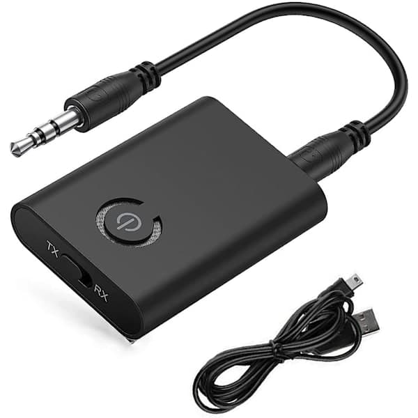 Bluetooth 5.0-adapter, trådløs bærbar 2-i-1 Bluetooth-sender og -mottaker, stereo 3,5 mm jack Bluetooth-lydadapter, for hodetelefoner