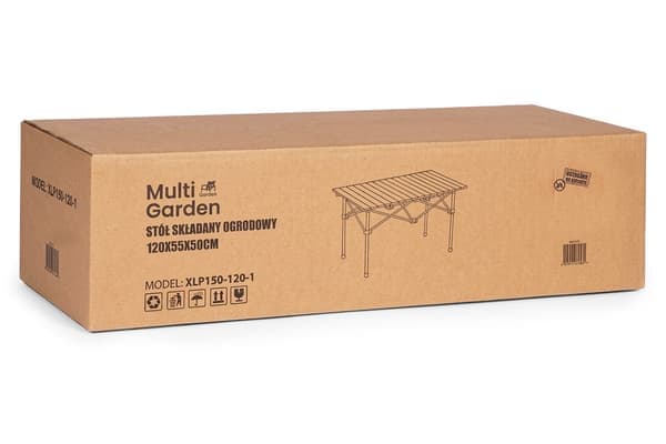 Sammenklappeligt campingbord 120x55 cm, sort, med taske