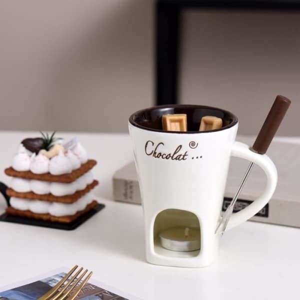 Chokoladefondue-lys, Lysfonduekop - Chokoladefonduekopper, Keramik, Bærbar Keramikkop