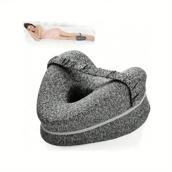 Ergonomisk benpute for sidesovere, minneskum, stropp, avtakbart og vaskbart trekk (grå).