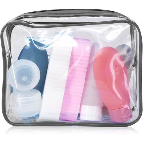 Transparent necessär 1 liter TSA-godkänd black 2pc