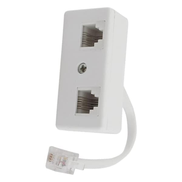2x 6p4c RJ11 han til dobbelt hun RJ11 telefonlinjesplitteradapter