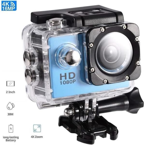 Vanntett 1080P Full HD Undervannskamera - Blå