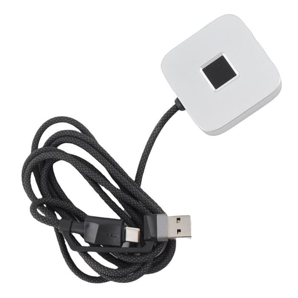 USB-fingeraftrykslæser – Windows Hello – Hurtig 360° genkendelse – Mini biometrisk scanner – Sølv