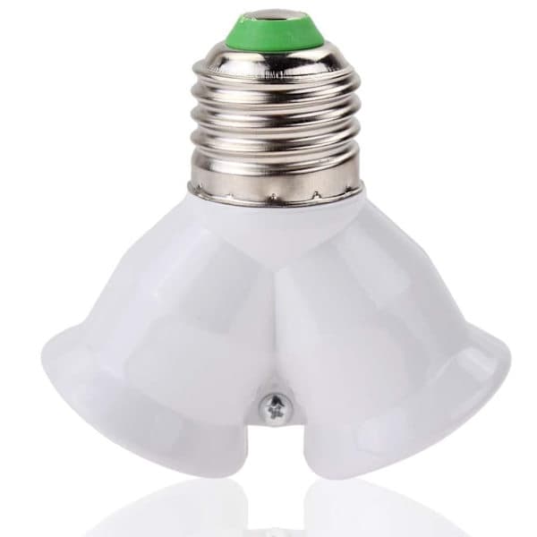 E27 LED-baseret lampe, lampeholder, E27 til 2-E27 splitter