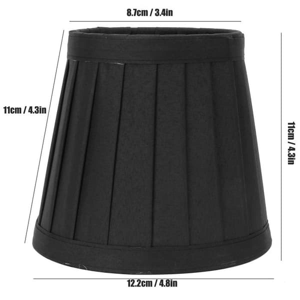 6-pack tyglampskärmar – PX122 – 6 delar modern design – för vardagsrum och sovrum – svart 11 cm