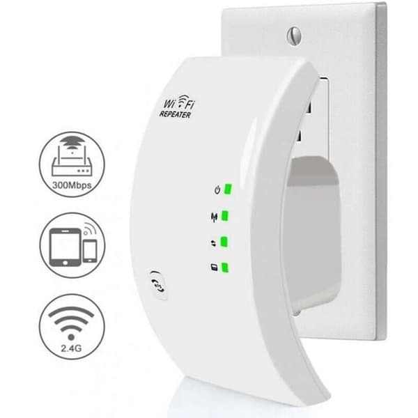 WiFi Repeater/forsterker, 300 Mbps WiFi, dekning opptil 200 m², hvit