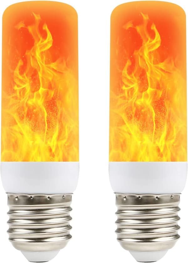 Flammelampe | Flammelamper med flammeeffekt | Flimrende lyspære, 4 lysmoduser LED E27