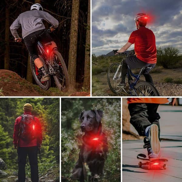 Sett med 2 ultra-lyse, USB-oppladbare LED-sykkelbaklys, IPX4 vanntett, 4 lysmoduser