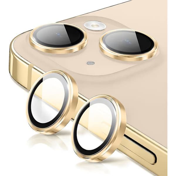 Linssinsuojus iPhone 14:lle / iPhone 14 Plus:lle, särkymätön, erittäin teräväpiirto, kulta