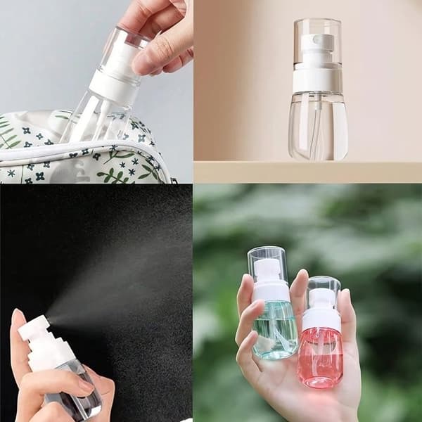 Set om 2: Transparenta och bärbara resesprayflaskor (blå) – Parfymatomizers (30 ml)
