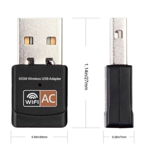 USB WiFi-adapter - RTL - 600 Mbps - Dobbel-frekvensantenne - USB 2.0 - Windows/Linux-kompatibel