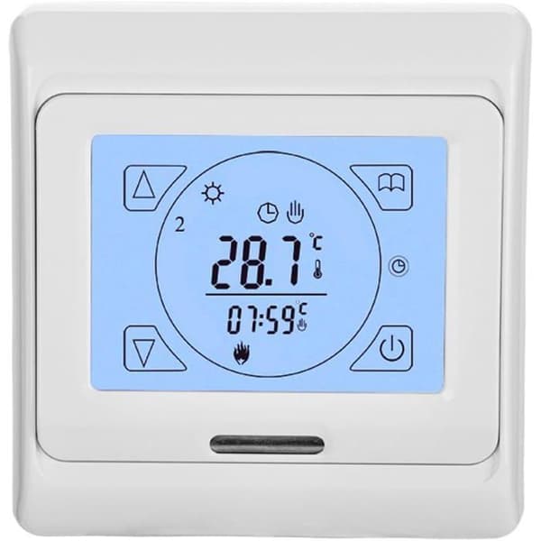 Digital programmerbar touchscreen-termostat til elektrisk gulvvarme med luft- og gulvsensor