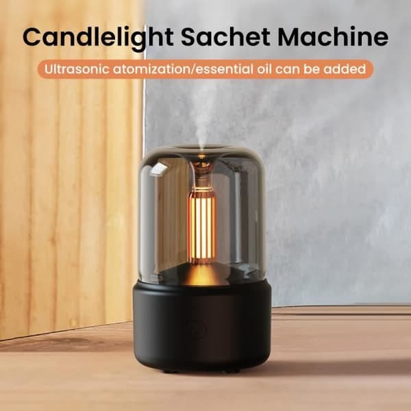 PRUMYA Aroma Diffuser, Aromaterapimaskin i Lysestil, Luftfukter - USB-lading