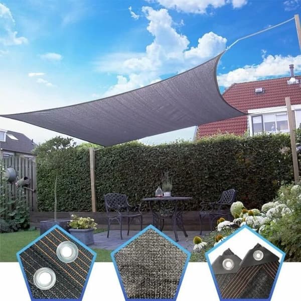 HDPE solsejl 4x8m, 90-95% UV-beskyttelse, til have og terrasse