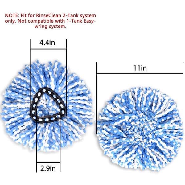 2 stk. erstatningshoveder kompatible med O-Cedar EasyWring RinseClean Spin Mop