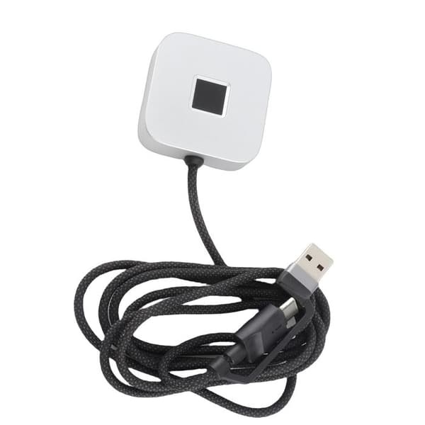 USB-fingeraftrykslæser – Windows Hello – Hurtig 360° genkendelse – Mini biometrisk scanner – Sølv