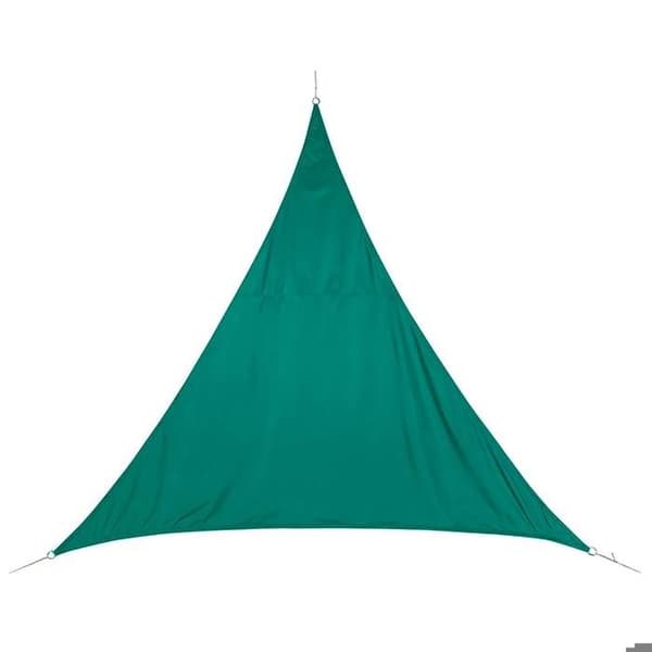 Triangulär \"Curacao\" smaragdgrön solsegel, 5x5x5m, polyester - Hespéride