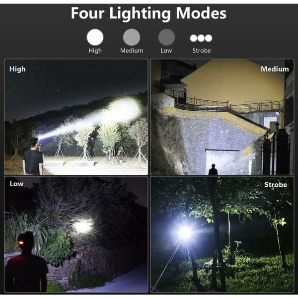 Oppladbar LED-hodelykt for voksne, USB-oppladbar hodelykt for camping, løping og jakt