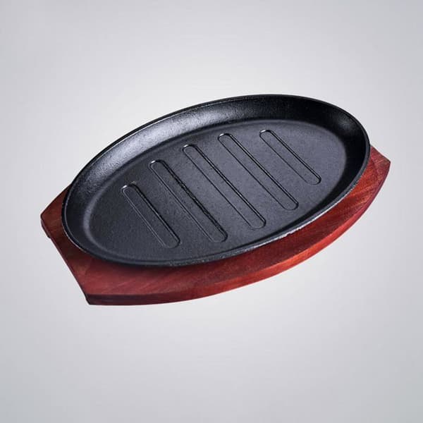 Kødvarmeplade med bambusbakke, Fastar grillpande, grillpande