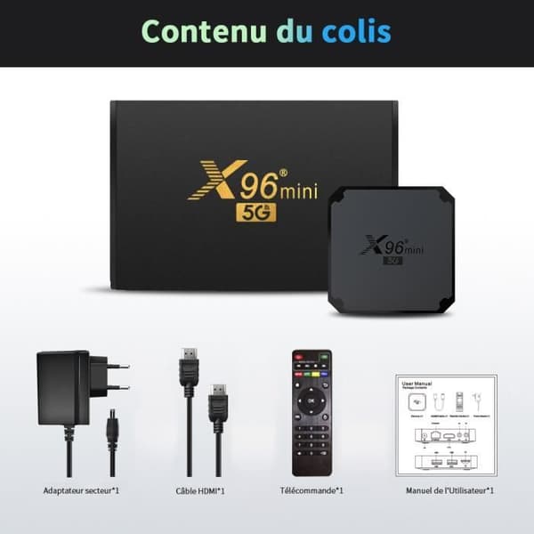 Android TV BOX - X96Mini 2GB+16GB TV Box Android 11.0 2.4G WiFi 4K Mediaspelare TV Box