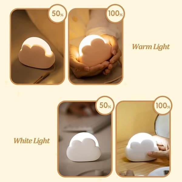 Nattlys - 2 stk - USB oppladbart - LED - Kawaii (Rosa+Hvit)