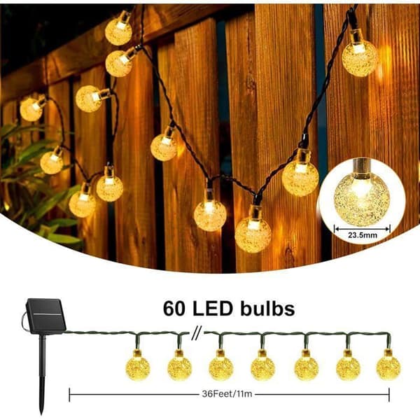 Utomhus solcellsslinga, 12M 100 LED utomhusslinga, IP65 vattentät utomhusslinga