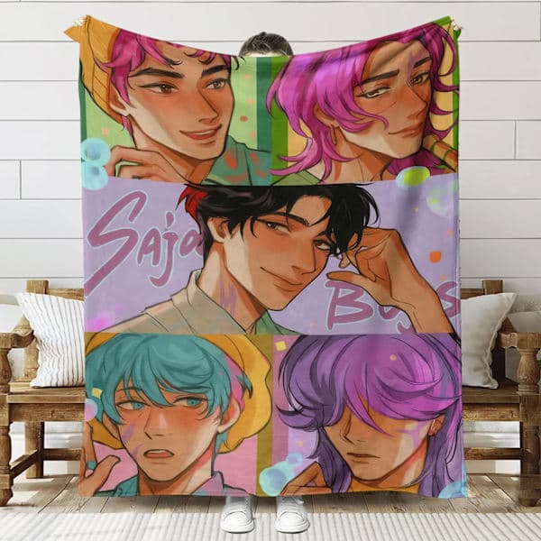 Huntrix K-Pop Printet Tæppe | Flannel Plaid til Sofa & Seng (Anime Tema) SNT043 150+200cm