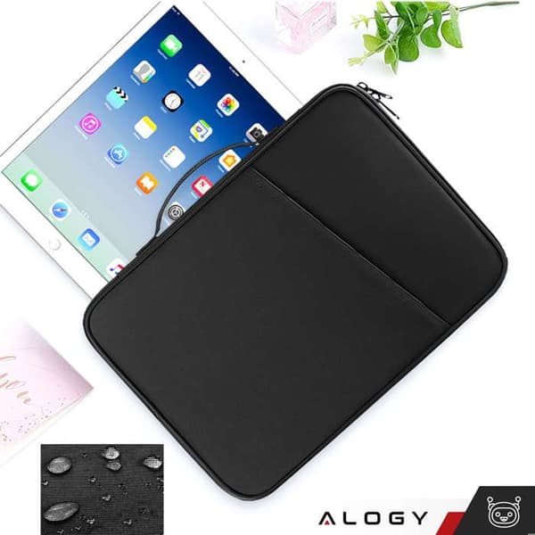11-tommer tablet-etui - Alogy - Slide - Sort - Kompatibel med flere modeller - Vandtæt