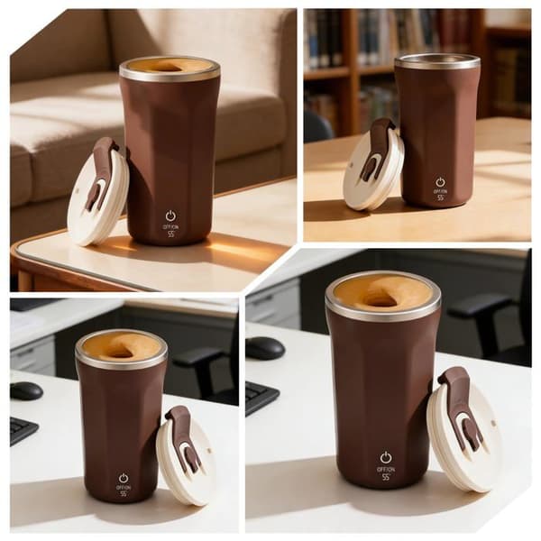 Automatisk miksekopp i 304 rustfritt stål, 400 ml: USB oppladbar magnetisk miksekopp