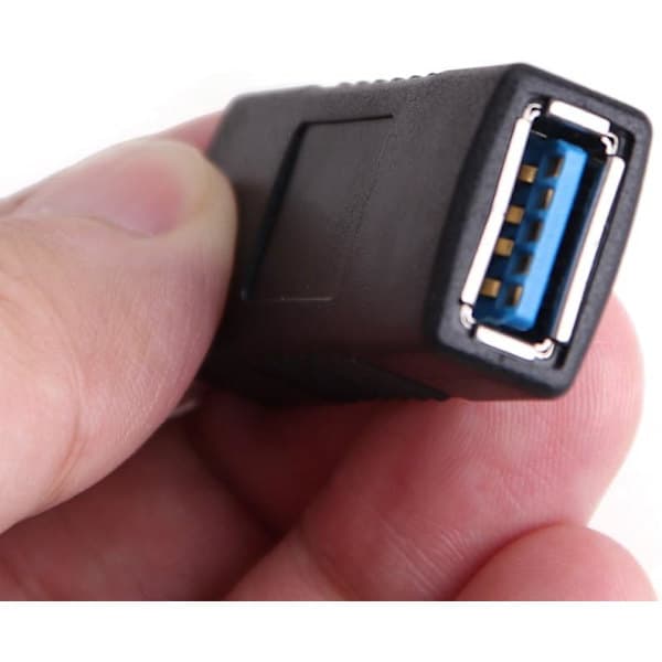 2 stk SuperSpeed USB 3.0 Type A Kontakt Adapter Hunn til Hunn