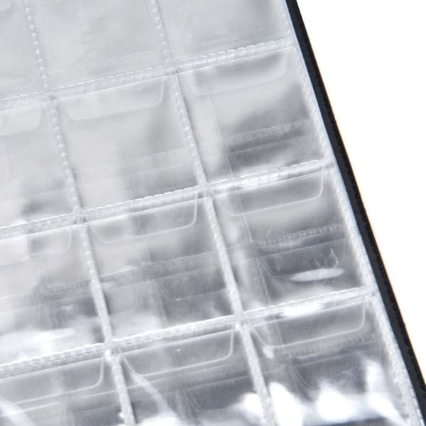 Møntsamlingsbog - 250 lommer - PVC - PU læder - 16,6 x 22 cm