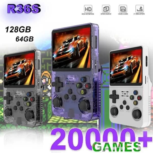 Retro konsol - R36 3.5\" IPS-skärm - 20 000 spel - 3500mAh batteri