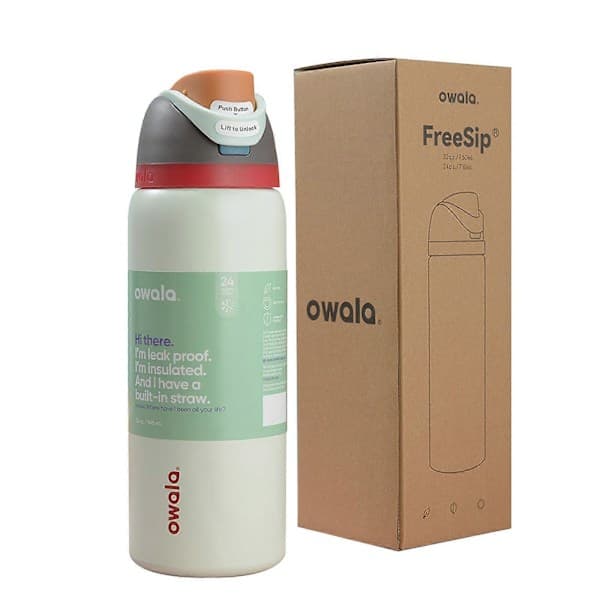 Stor 710 ml benvit termosflaska för äventyr light greenL