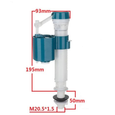 Toalettspolningsflottör – Tyst och justerbar påfyllningsventil 21-32 cm – Material POM+ABS+PP – Snabb installation