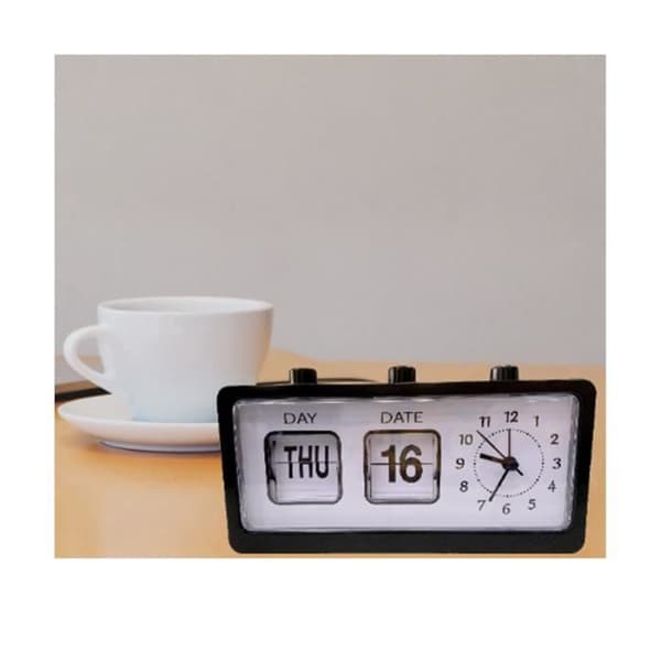 Manuell blädderlarmklocka, digital klocka, mångsidig fyrkantig väckarklocka, studiekalender, modeklocka