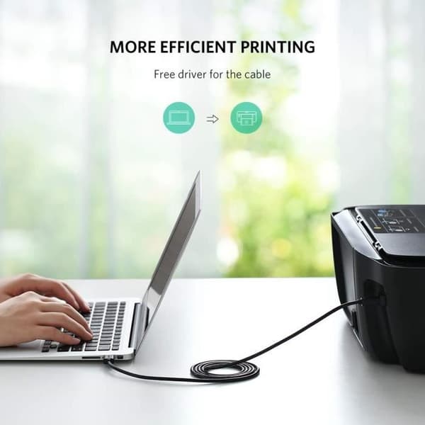 UGREEN 10350 - USB 2.0 A han til USB B han printerkabel til Canon MG5750 og HP ENVY 452