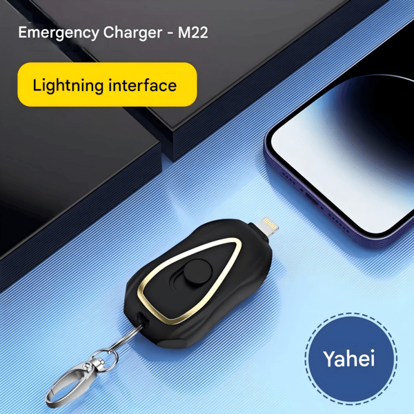 2025 Ny Opgradering! 1500mAh Bærbar Powerbank Nødoplader SORT TIL IPHONE TIL sort iPhone-kompatibel