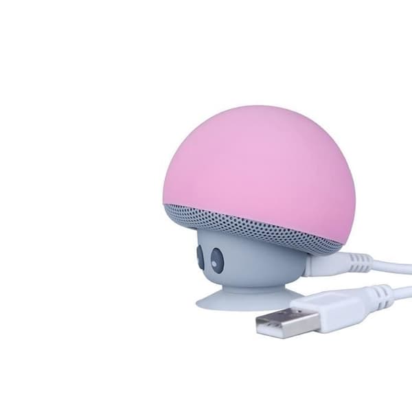 Mini trådløs sopp Bluetooth-høyttaler - vannavstøtende - rosa
