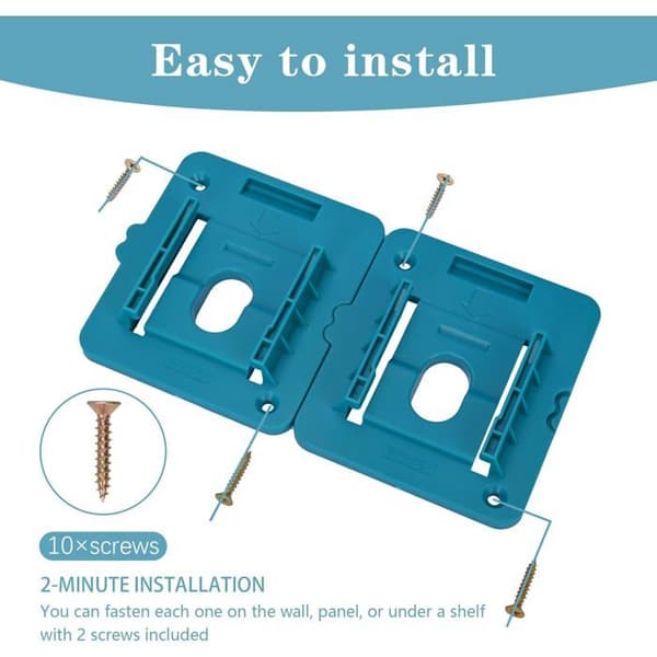 Väggfäste för Makita 18V Bosch-batteri (5-pack), kompatibelt med modellerna BL1860 och BL1850 (batterier ingår ej).