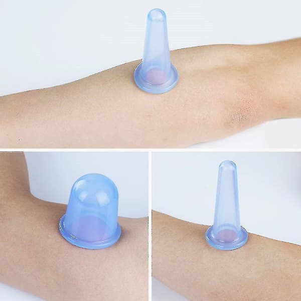 Koppningsset Silikon Koppningsterapi Set 7 st Anti-cellulit Kopp Vakuum Sug Massage Koppar Med Sammetspåse