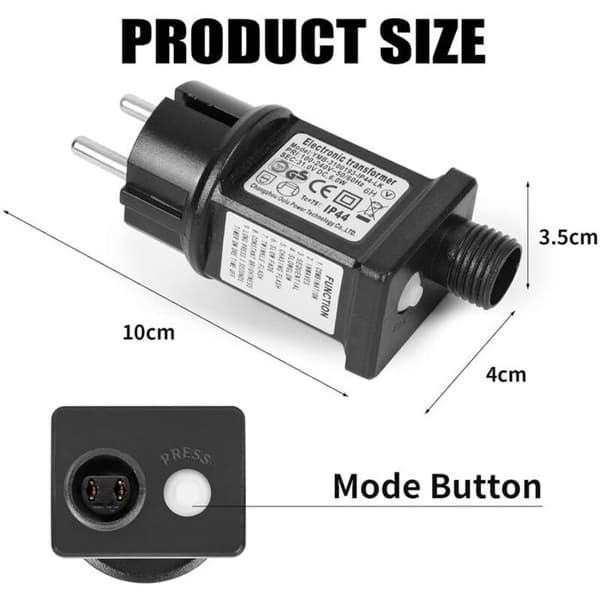 Pakke med 2 LED-strømadaptere, 24V 6W (IP44) — Med 8 moduser, timer og minnefunksjoner