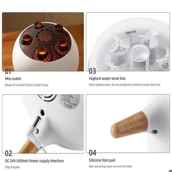 Manetformad aromdiffuser med luftfuktare - Skrivbordsaromdiffuser - Oljediffuser