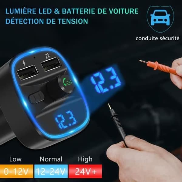 LENCENT Bil FM-sender Bluetooth Bil FM-sender MP3-afspiller Trådløst Radioadapterkit