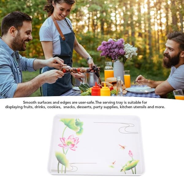 Matbricka – stapelbar 35×23 cm – minimalistisk lotus – för buffé och kontorsservering