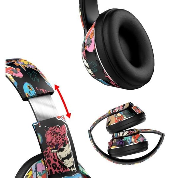 Trådløse stereohodetelefoner - Graffiti - LED - Oppladbare - Bluetooth