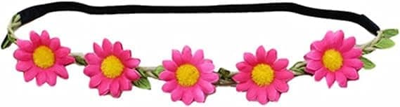 6 stk. solsikkekroner pannebånd bohemsk blomster elastiske hårbånd brudebildekrans hodeplagg for jenter og kvinner