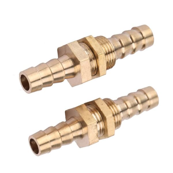 2 stk. messingfittings – 10 mm dobbeltindløb – lækagesikker – CNC & gør-det-selv