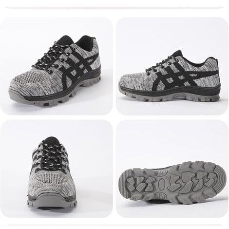 Lette og åndbare sikkerhedssko – Stålkappe – Størrelse 43 – Slidstærk gummisål – Til våde arbejdspladser