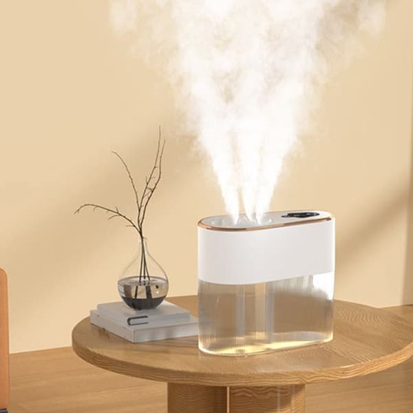 Triple jet USB luftfugter – 2,2 L stor kapacitet – støjsvag og aroma diffuser – hvid